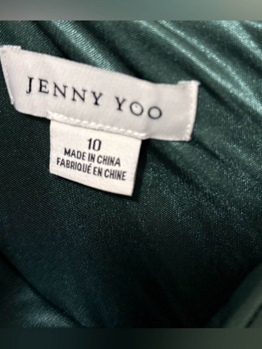 Jenny Yoo BHDLN Formal Dress Mara Green Velvet Sleeveless Square Neck Gown - Picture 7 of 8